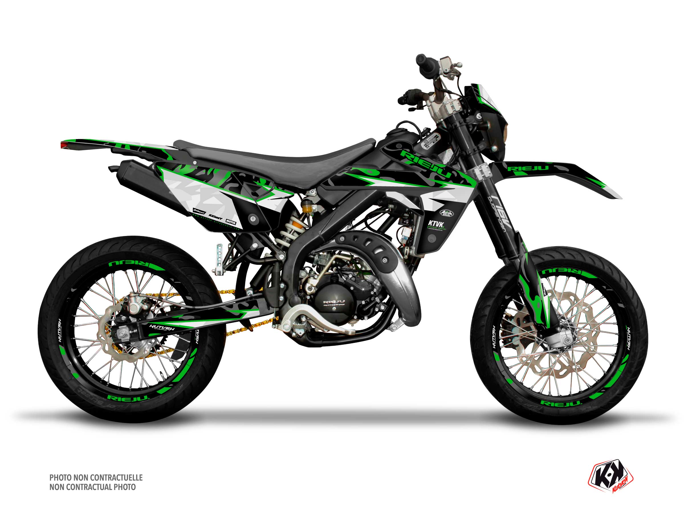 Rieju MRT 50 50cc BARBARIAN Graphic Kit Green - Kutvek Kit Graphik