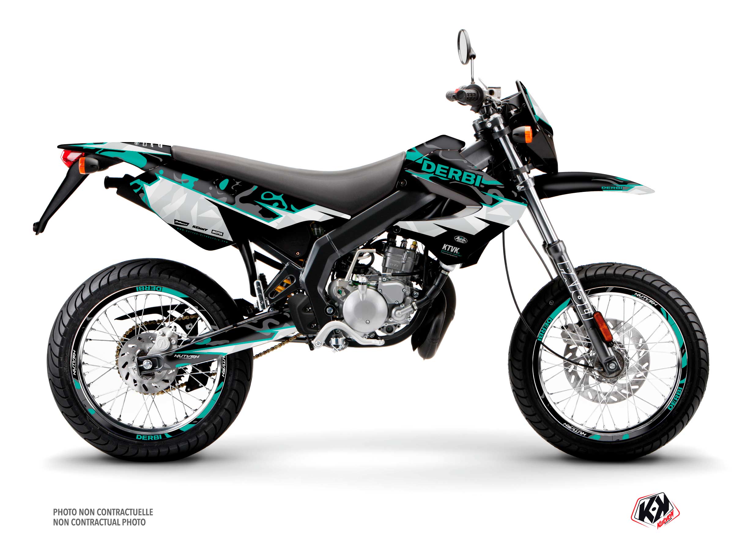 Derbi Xrace 50cc BARBARIAN Graphic Kit Turquoise