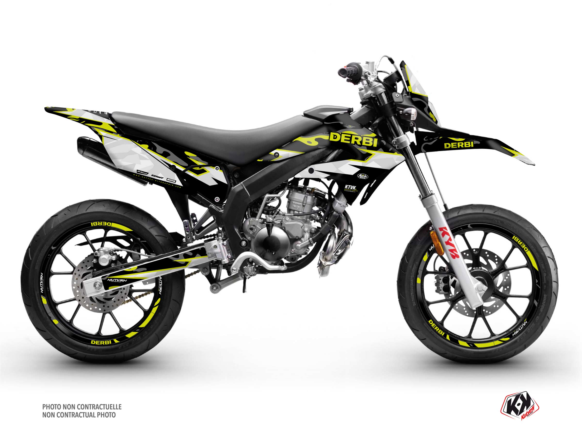 Kit Déco 50cc BARBARIAN Derbi Xtreme 50 Jaune Neon