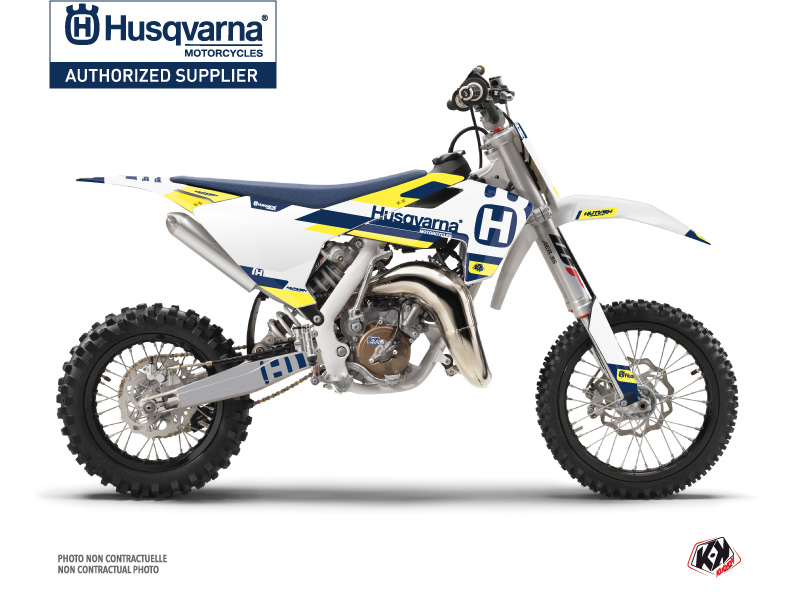 Kit Déco Moto Cross Block Husqvarna TC 65 Bleu Jaune