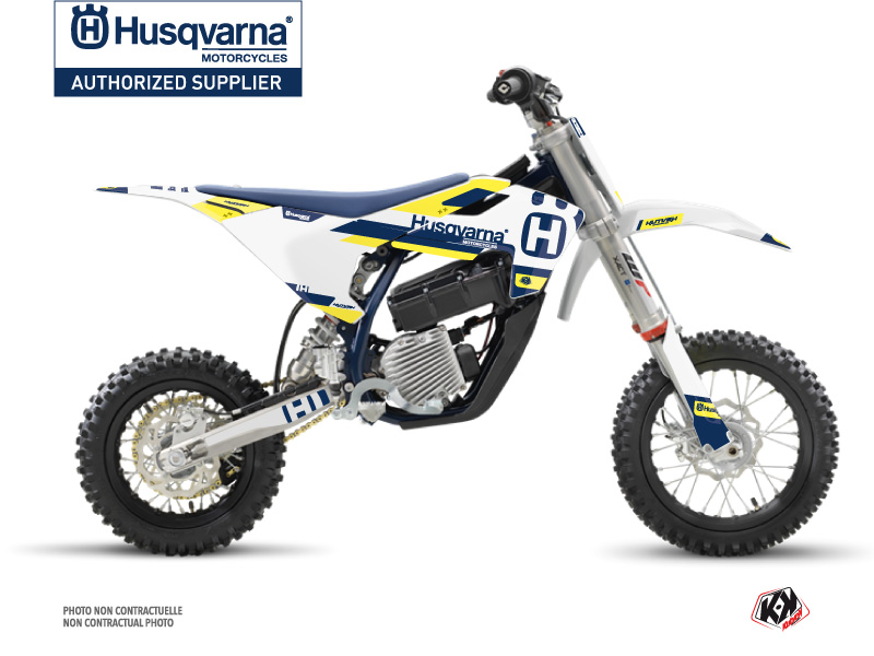 Kit Déco Moto Cross Block Husqvarna EE-5 Bleu Jaune