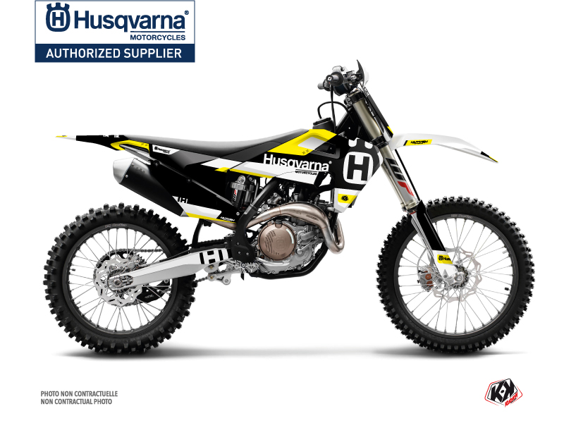 Kit Déco Moto Cross Block Husqvarna TC 250 Noir Jaune