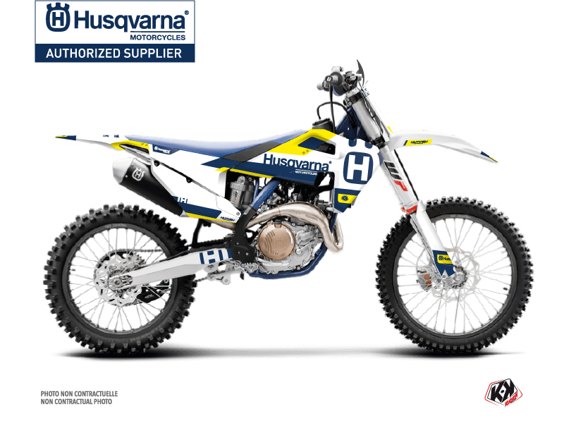 Husqvarna FC 450 Dirt Bike Block Graphic Kit Blue Yellow