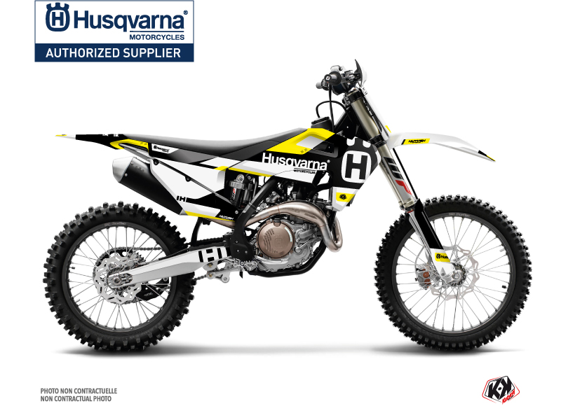 Husqvarna FC 450 Dirt Bike Block Graphic Kit Black Yellow
