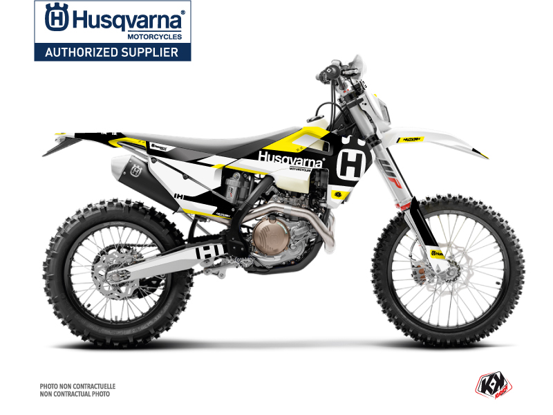 Kit Déco Moto Cross Block Husqvarna 450 FE Noir Jaune