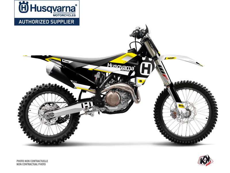 Husqvarna TC 125 Dirt Bike Block Graphic Kit Black Yellow