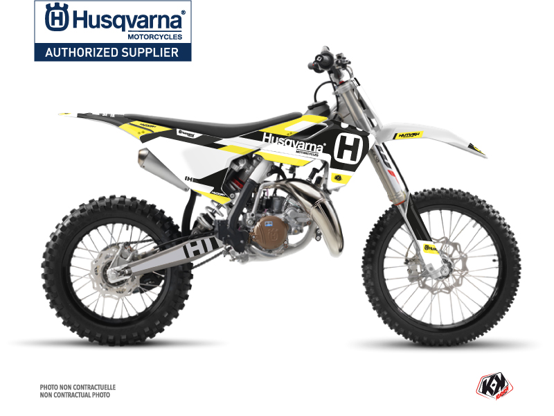 Husqvarna TC 85 Dirt Bike Block Graphic Kit Black Yellow