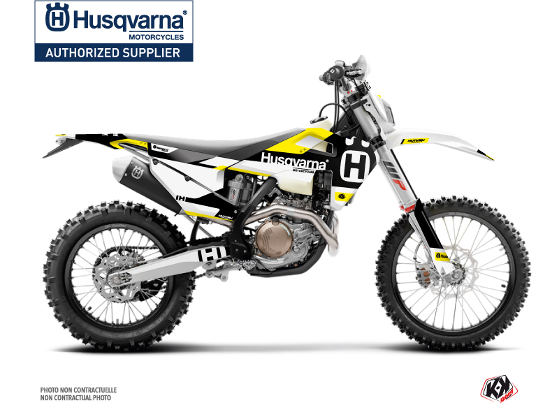 Husqvarna 150 TE Dirt Bike Block Graphic Kit Black Yellow