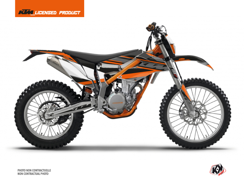 Kit Déco Moto Cross Breakout KTM 350 FREERIDE Noir Orange