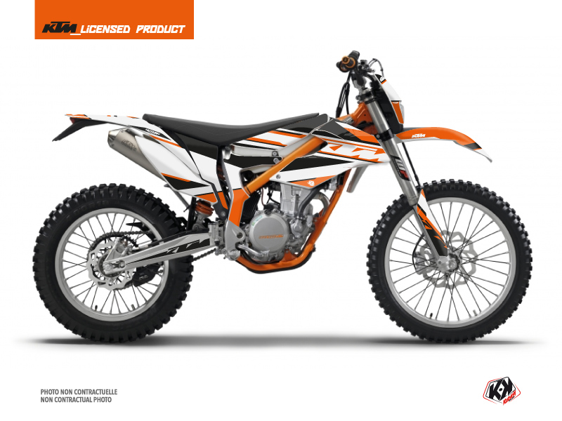 Kit Déco Moto Cross Breakout KTM 350 FREERIDE Orange Blanc