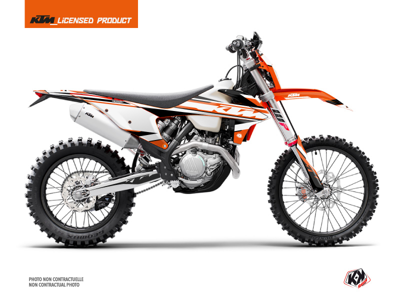 Kit Déco Moto Cross Breakout KTM EXC-EXCF Orange Blanc