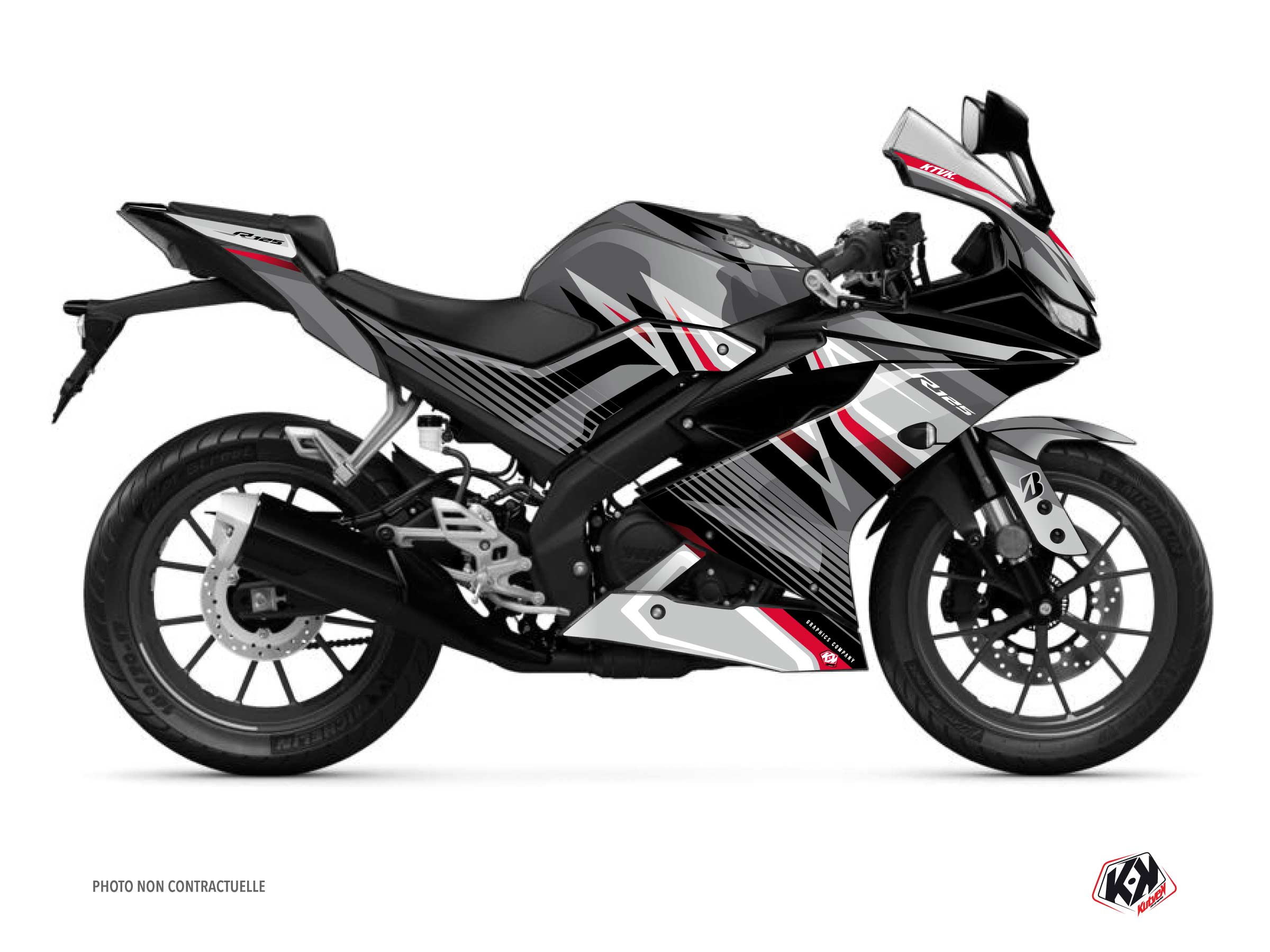 Yamaha R125 Street Bike Brisk Graphic Kit Black