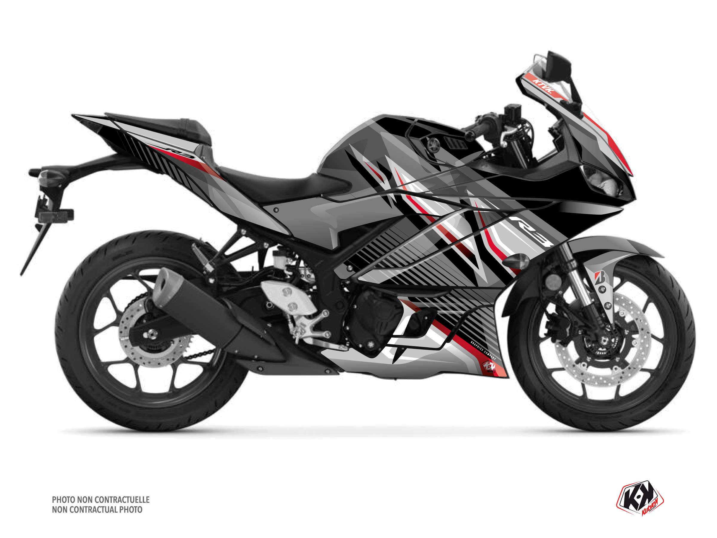 Yamaha R3 Street Bike Brisk Graphic Kit Black