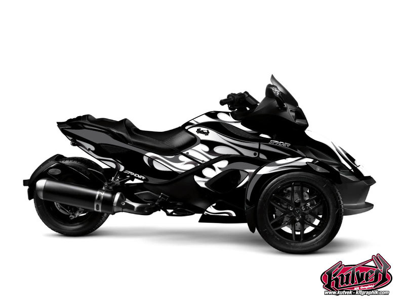 Can Am Spyder RS Roadster Burn Graphic Kit Grey