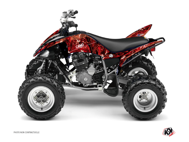 Yamaha 250 Raptor ATV Camo Graphic Kit Red