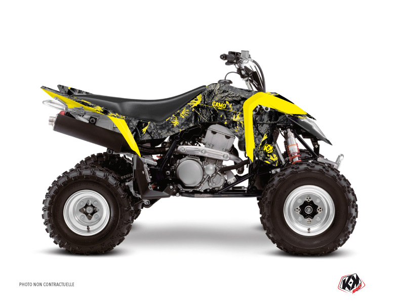 Suzuki 400 LTZ IE ATV Camo Graphic Kit Black Yellow