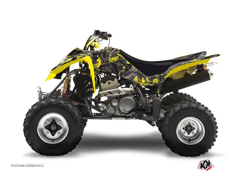 Suzuki 400 LTZ ATV Camo Graphic Kit Black Yellow