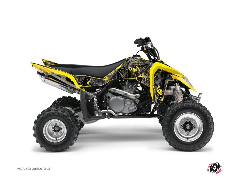 Suzuki 450 LTR ATV Camo Graphic Kit Black Yellow