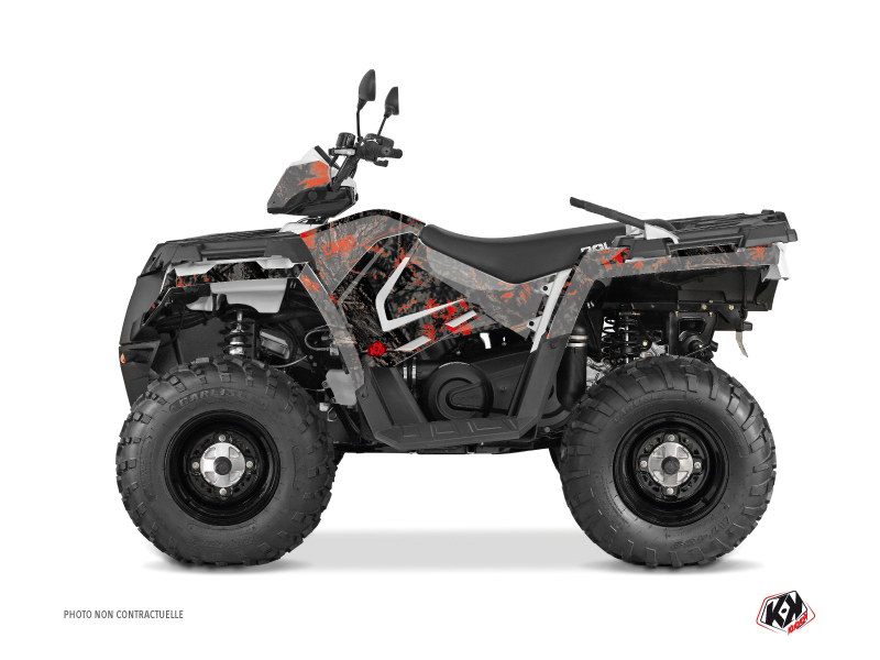 Kit Déco Quad Camo Polaris 450 Sportsman Noir Rouge 