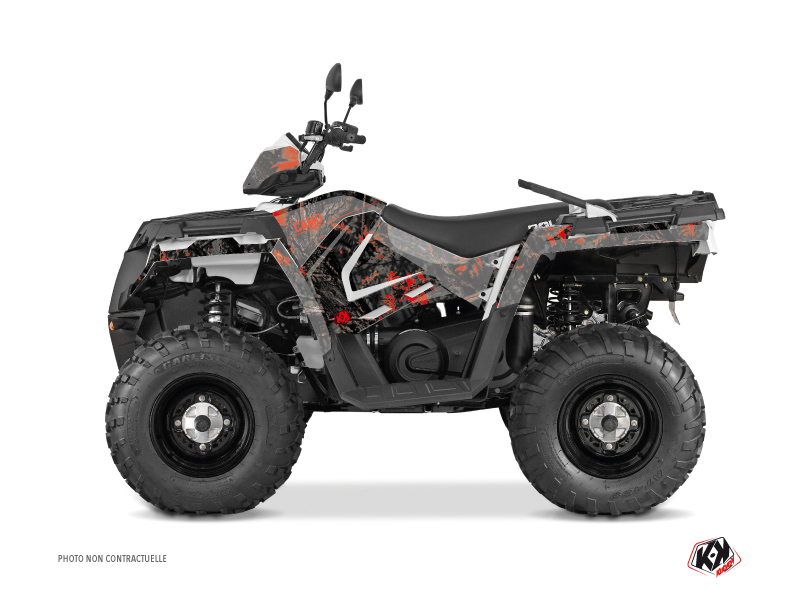 Polaris 570 Sportsman Forest ATV Camo Graphic Kit Black Red