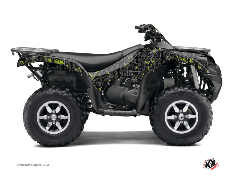 Kawasaki 750 KVF ATV Camo Graphic Kit Black Green