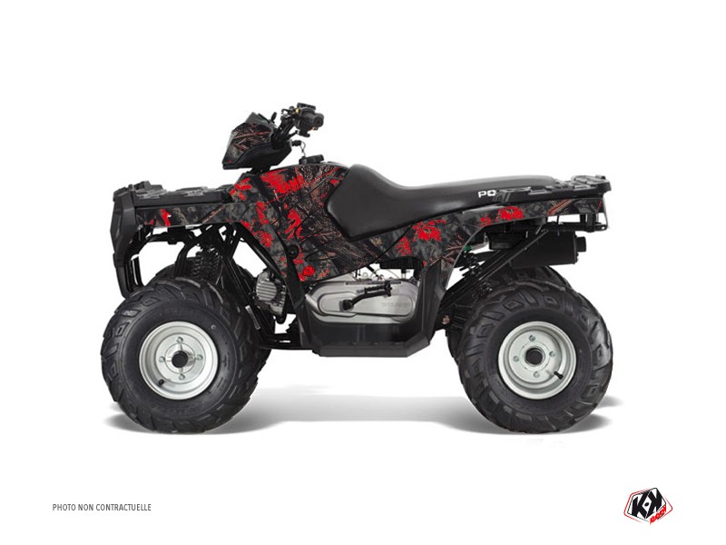 Polaris 90 Sportsman ATV Camo Graphic Kit Black Red