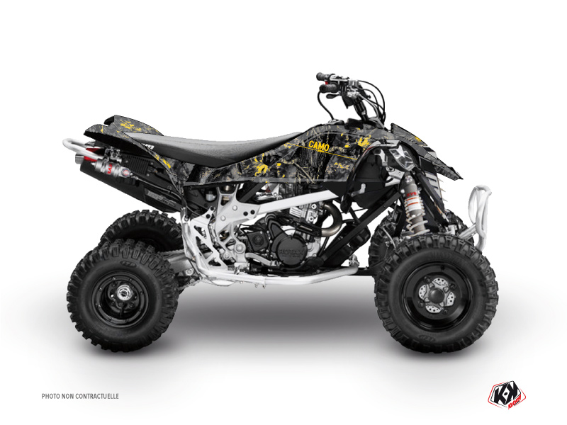 Can Am DS 650 ATV Camo Graphic Kit Black Yellow