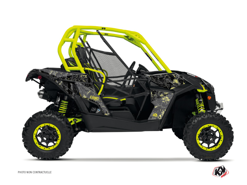 Can Am Maverick UTV Camo Graphic Kit Black Yellow