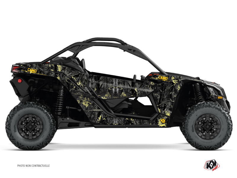 Can Am Maverick X3 UTV Camo Graphic Kit Black Yellow