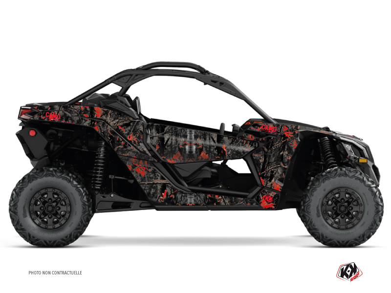 Can Am Maverick X3 UTV Camo Graphic Kit Black Red