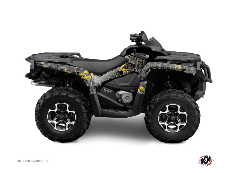 Can Am Outlander 500-650-800 MAX ATV Camo Graphic Kit Black Yellow