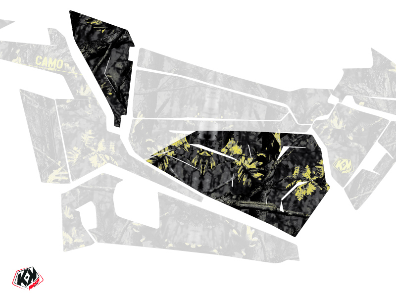 Kit Déco Portes Origine Basses Camo SSV Polaris RZR 900S/1000/Turbo 2015-2017 Noir Jaune