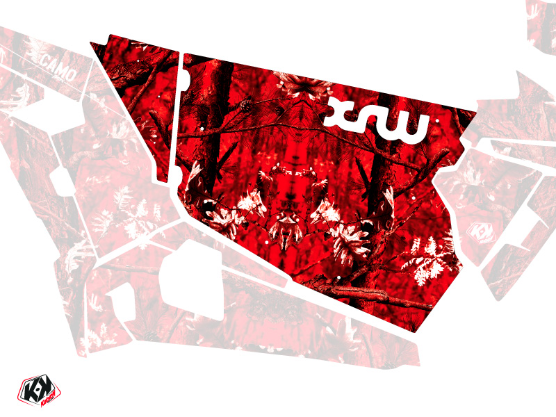 Graphic Kit Doors Standard XRW Camo UTV Polaris RZR 900S/1000/Turbo 2015-2017 Red