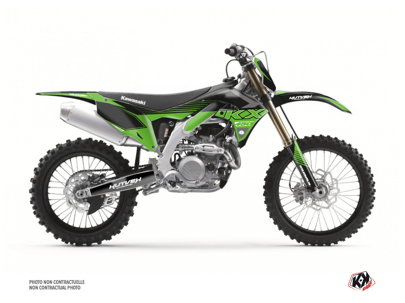 Kawasaki 450 KXF Dirt Bike Graphic Kit Black - Kutvek Kit Graphik