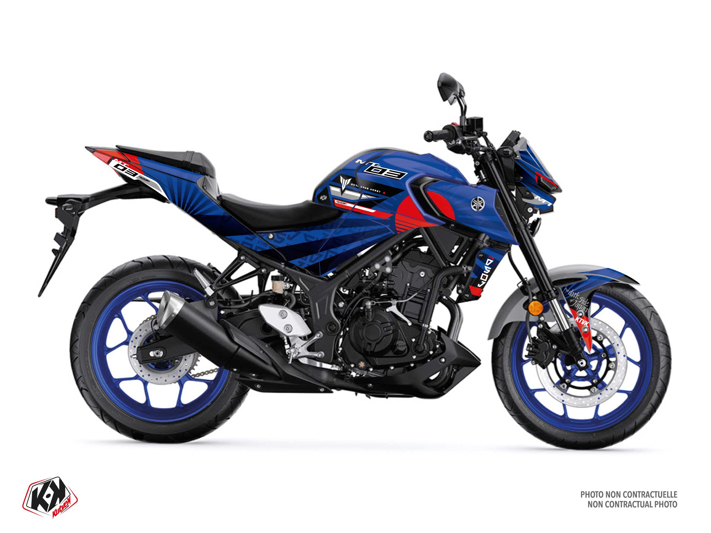 YAMAHA MT 03 STREET BIKE DARKSIDE GRAPHIC KIT BLUE