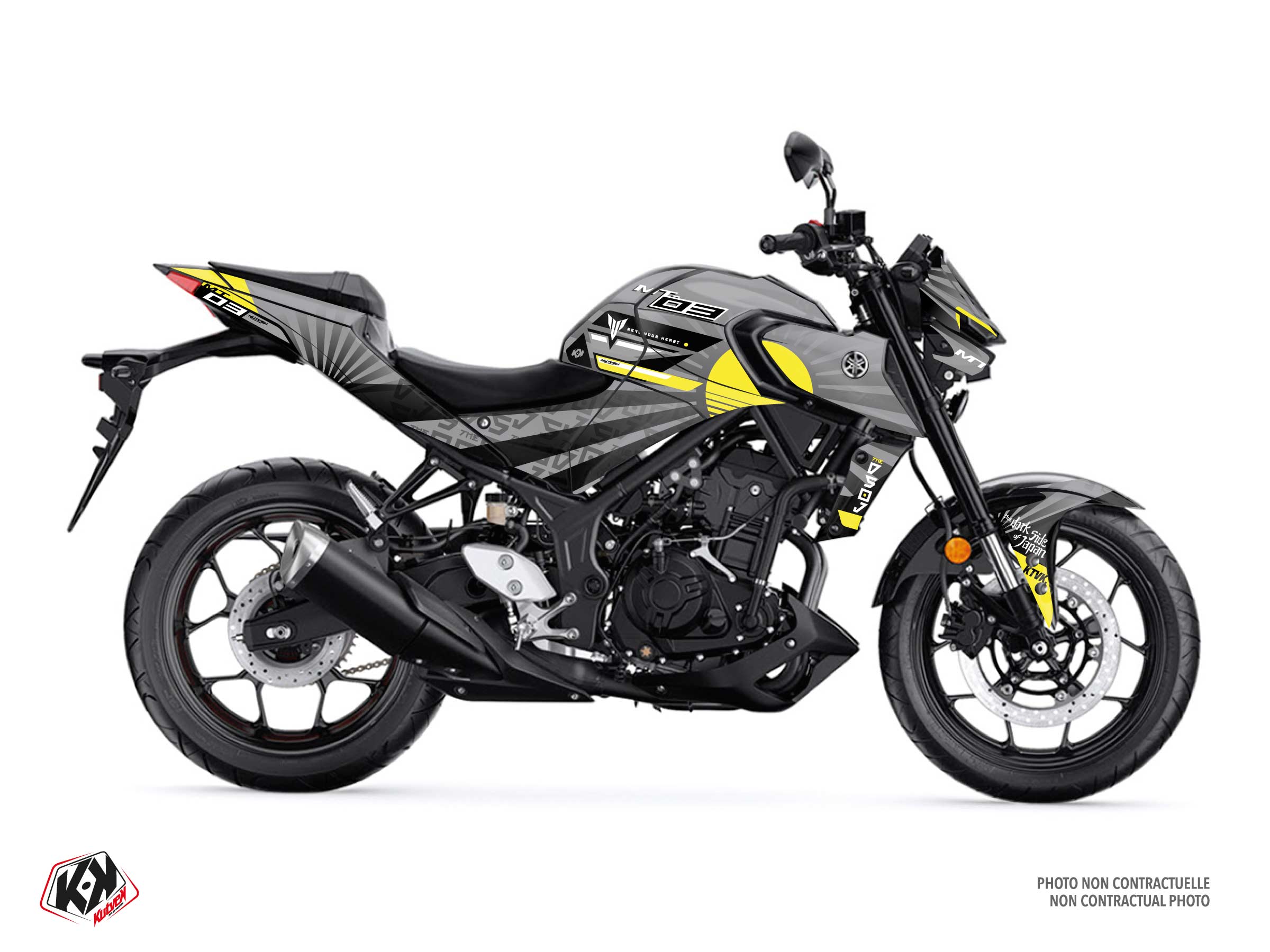 KIT DÉCO MOTO DARKSIDE YAMAHA MT 03 JAUNE