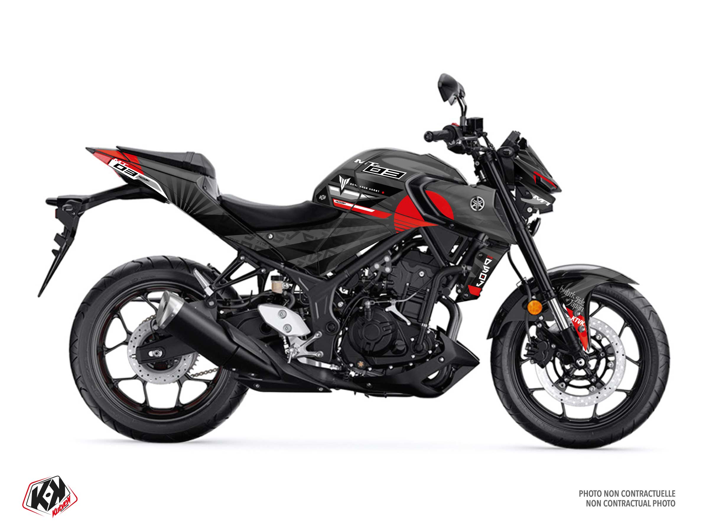 KIT DÉCO MOTO DARKSIDE YAMAHA MT 03 NOIR