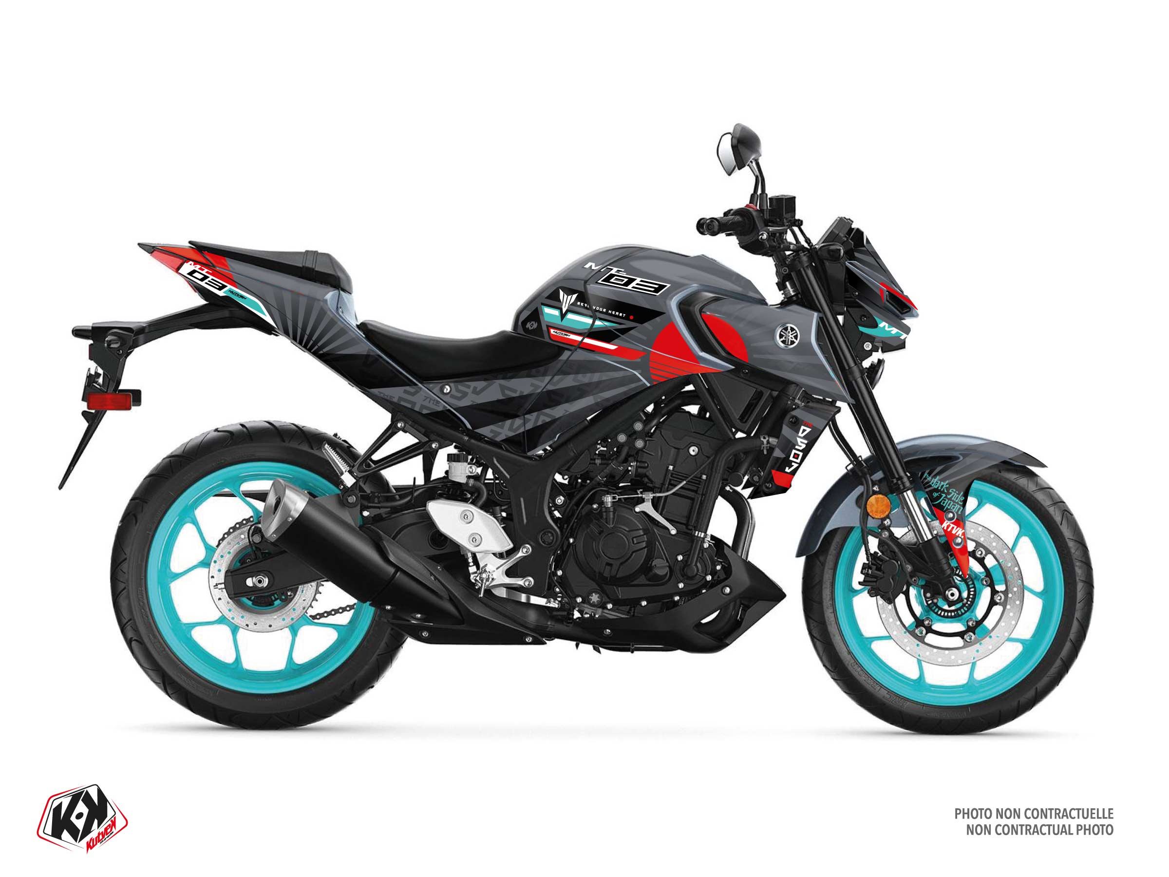 KIT DÉCO MOTO DARKSIDE YAMAHA MT 03 TURQUOISE