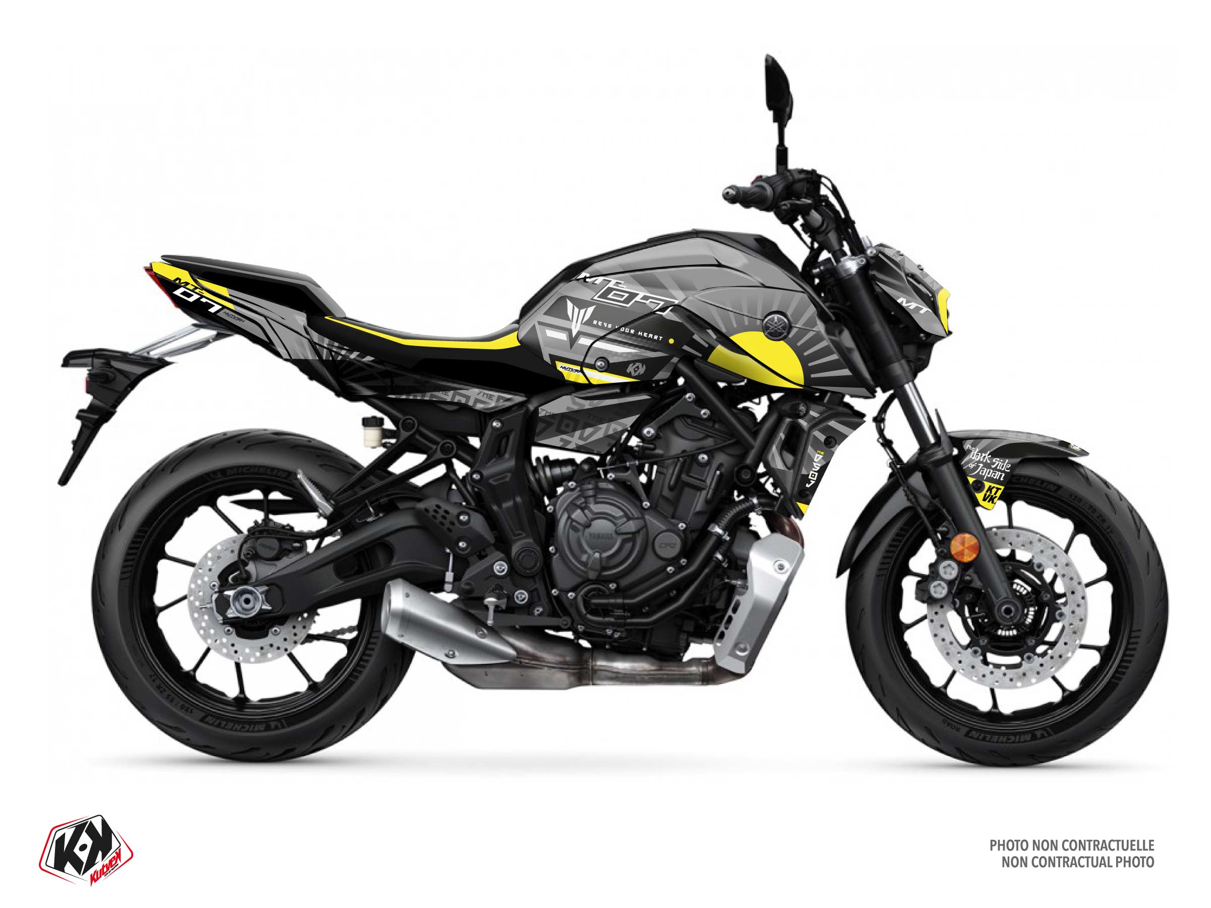 YAMAHA MT 07 STREET BIKE DARKSIDE GRAPHIC KIT YELLOW