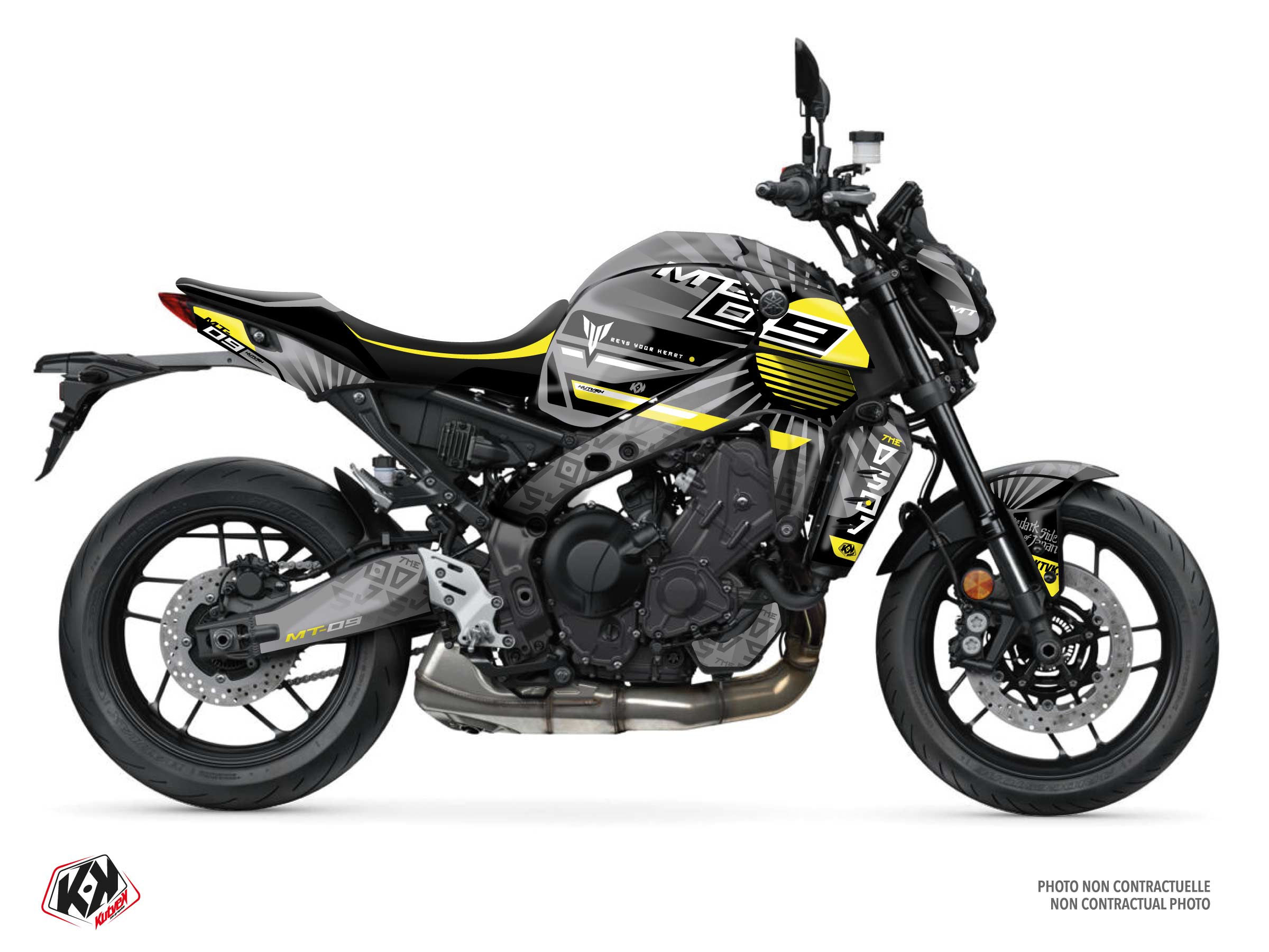 YAMAHA MT 09 STREET BIKE DARKSIDE GRAPHIC KIT YELLOW FULL