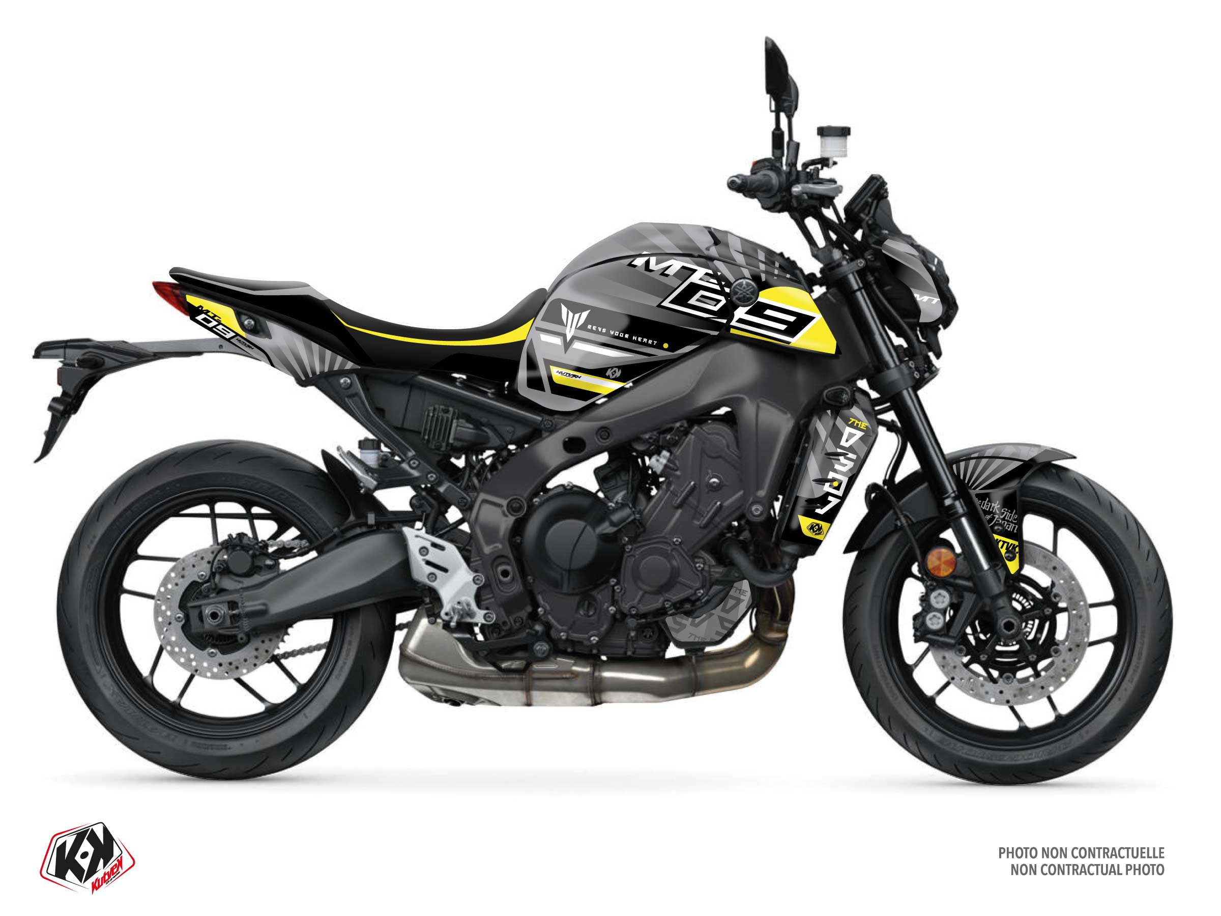 YAMAHA MT 09 STREET BIKE DARKSIDE GRAPHIC KIT YELLOW