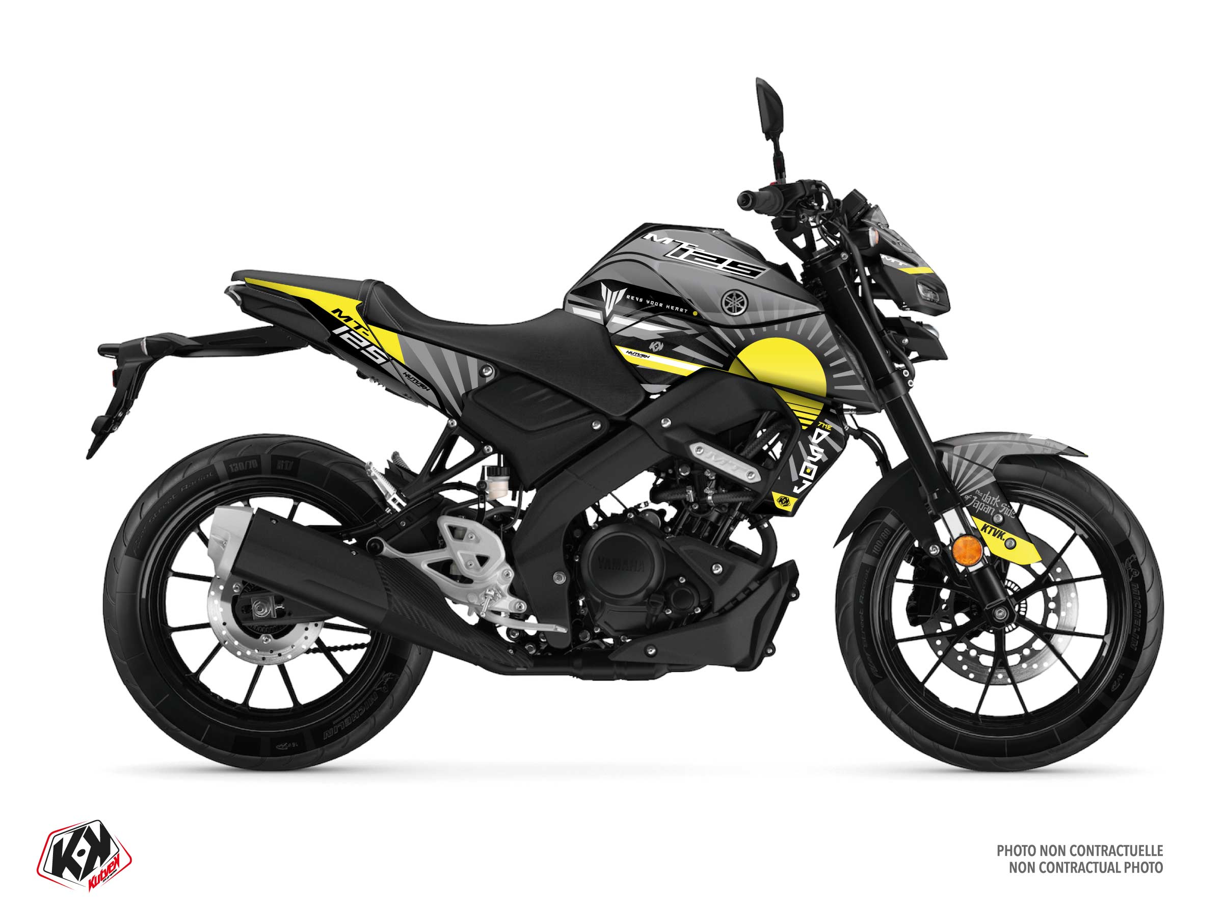 KIT DÉCO MOTO DARKSIDE YAMAHA MT 125 JAUNE