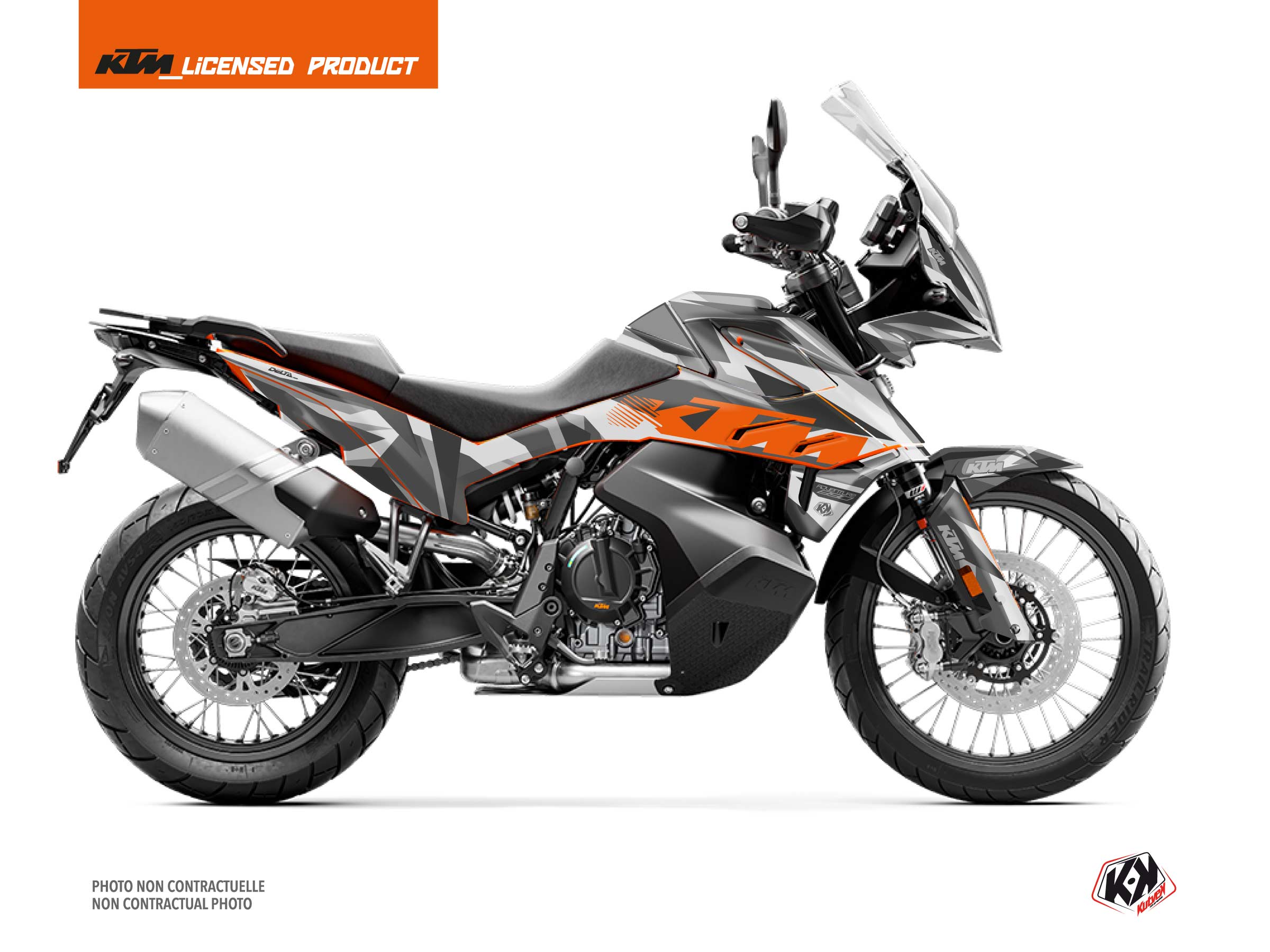 KTM 890 Adventure Street Bike Delta Graphic Kit Grey Orange