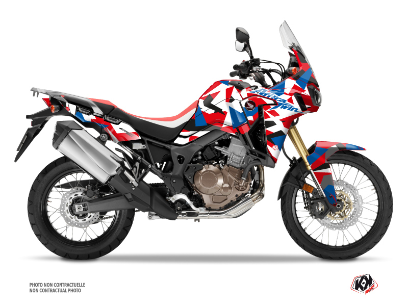 Honda Africa Twin CRF 1000 L Street Bike Delta Graphic Kit Red Blue