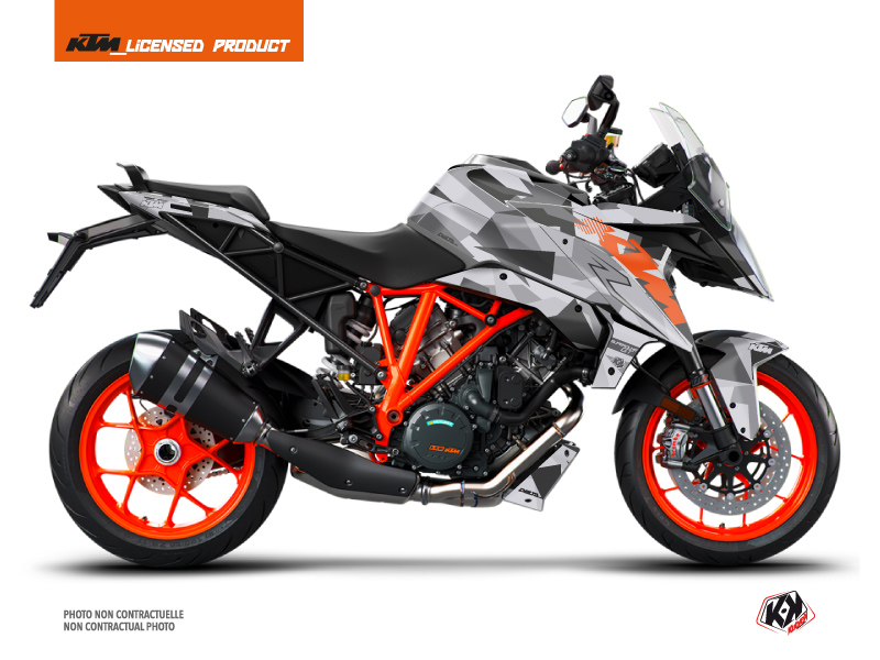 KTM Super Duke 1290 GT Street Bike Delta Graphic Kit Grey Orange