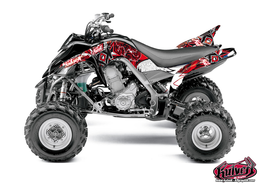 Yamaha 700 Raptor ATV Demon Graphic Kit Red