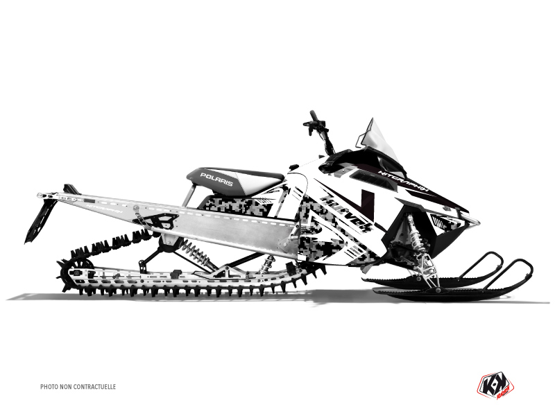 Polaris RMK Snowmobile Digikamo Graphic Kit White