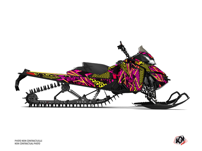 Skidoo REV XM Snowmobile Dizzee Graphic Kit Pink