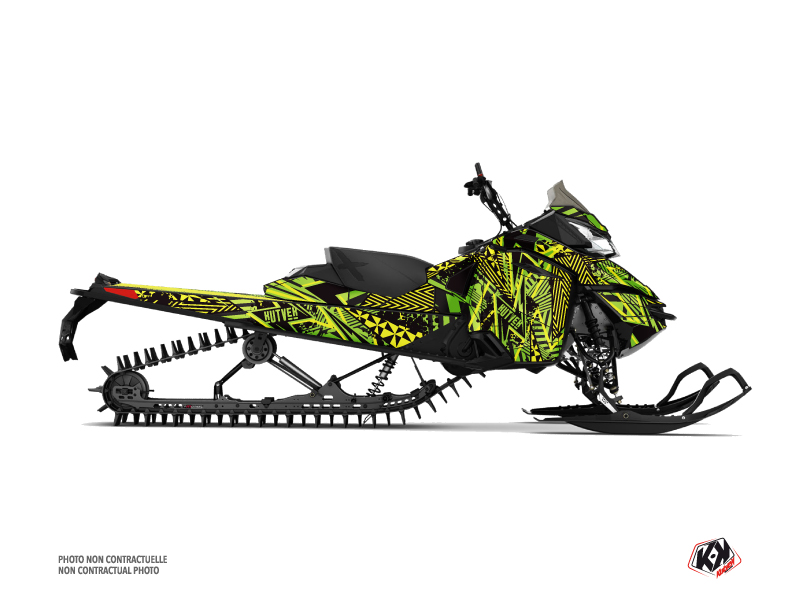 Skidoo REV XM Snowmobile Dizzee Graphic Kit Green