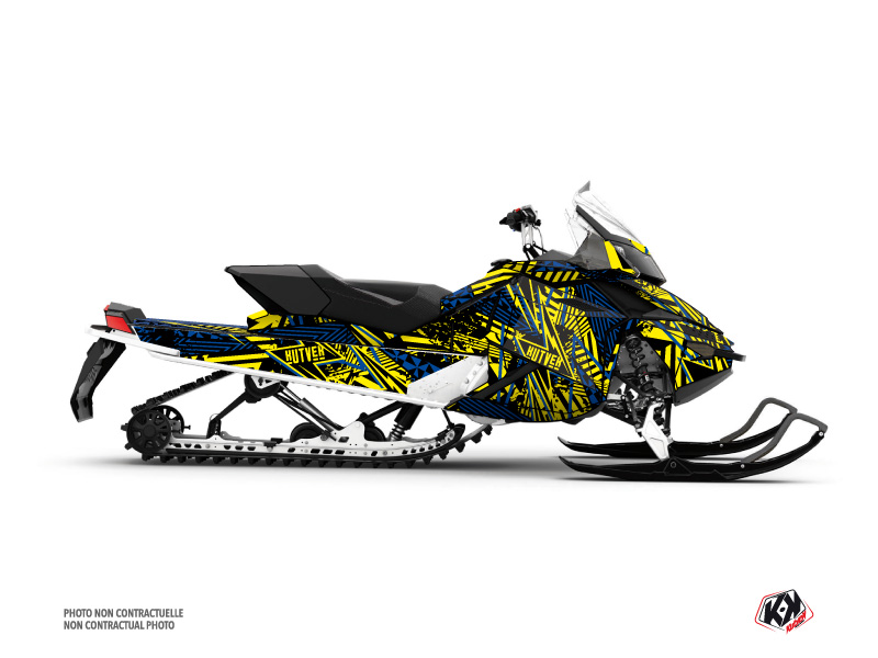 Skidoo REV XP Snowmobile Dizzee Graphic Kit Yellow